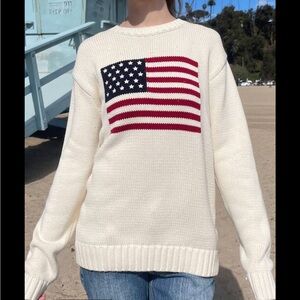Brandy Melville: Cream Nico American Flag Sweater